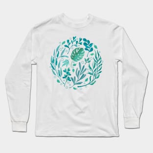 Teal Garden Long Sleeve T-Shirt